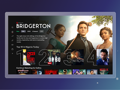 Smart TV - Netflix branding dashboard design ui ux web