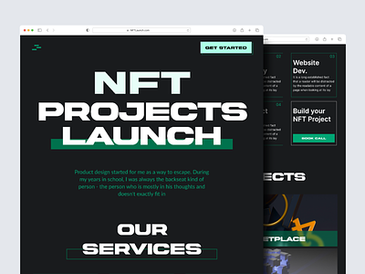 NFT Launch landing page design landing page nft ui web
