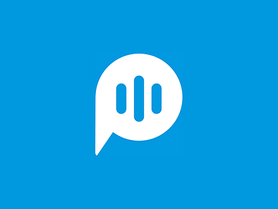 Hello Dribbble! bubble chat logo messaging microphone