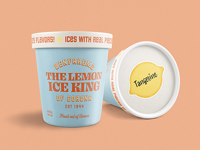 The Lemon Ice King of Corona branding graphic design ice cream packaging retro vintage