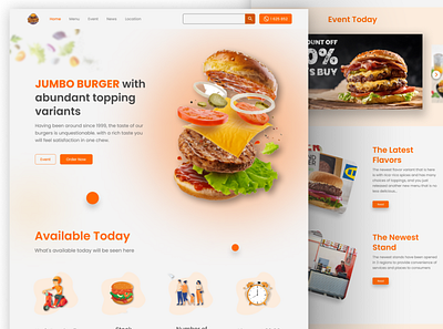 Exploration Website Jumbo Burger appdesign branding design illustration logo mobile design productdesigner ui uiux web web design web designer webdesign