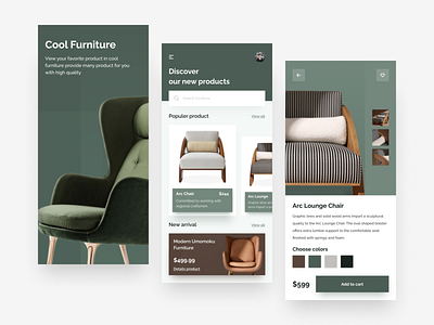 Furniture E-commerce App app branding design designapp ecommerceapp illustration iosdesign logo mobile design ui uiux web web design webdesign