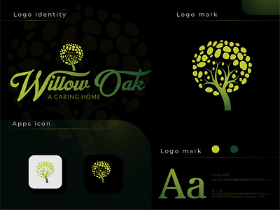 Willow Oak Logo animation app branding design flat icon illustration illustrator logo minimal