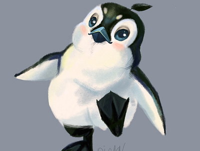 penguin baby animals illustration penguin procreateapp sweet art