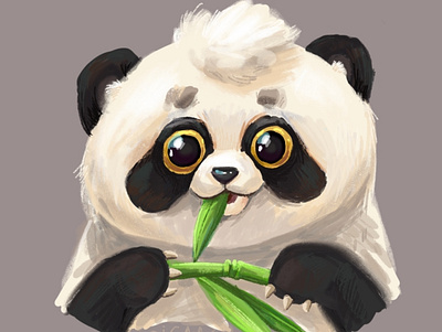 panda art baby animals character illustration panda procreate sweet art