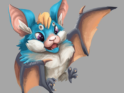 bat art baby animals bat character character design illustration procreateapp