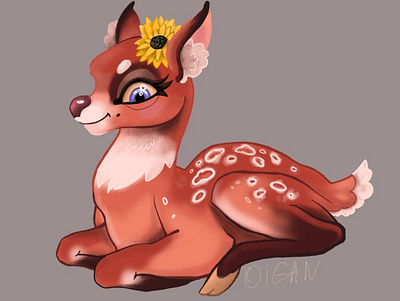 deer art baby animals character character design deer illustration procreateapp sweet art