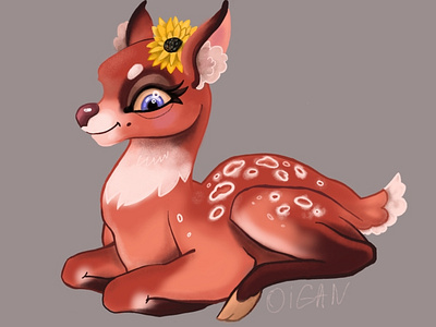 deer art baby animals character character design deer illustration procreateapp sweet art