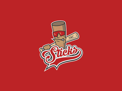 Sticks Man baseball branding design logo mascot mascot design typography