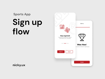 Sports App app design flow sign up signup sport sports typography ui uidesign ux uxdesign uxprocess uxui