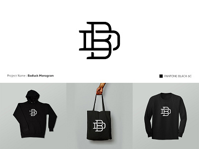 Badluck Monogram branding bussiness design fashion graphic design hoodie logo streetwear totebag tshirt