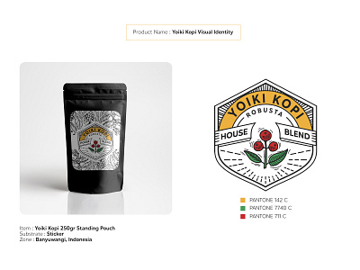 Yoiki Kopi Visual Identity branding coffee design graphic design label logo packaging pouch