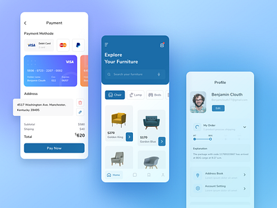 Furniture App Concept ecommerce app furniture app furniture design uiux
