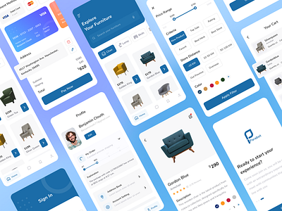 Furniture App Concept ecommerce app furniture app furniture design ui uiux ux