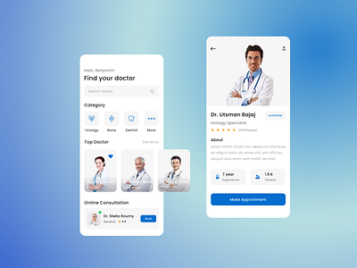Doctor Booking App design doctor app doctor appointment doctors ui uiux ux
