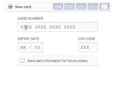 Simple Credit Card Form card credit credit card css css3 form interaction microinteraction microinteractions validation