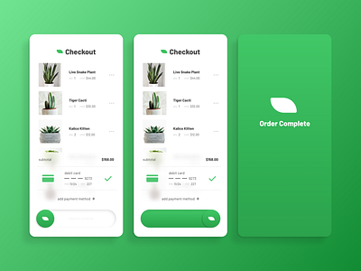 Plant Store Mobile Checkout @dailyui checkout dailyui 002 design plants