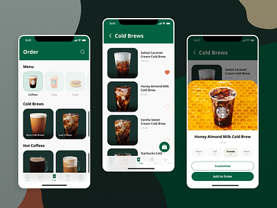 Starbucks Menu Redesign coffee daily ui dailyui dailyui043 menu mobile menu order starbucks