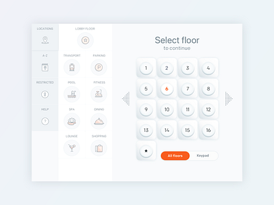 Otis • digital elevator display app design icon illustration minimal monterail ui ux vector