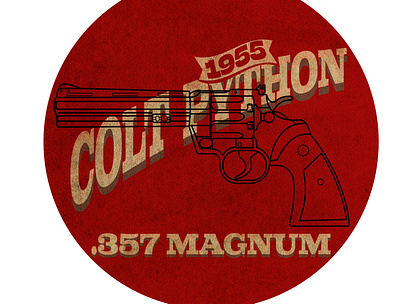 Python design gun illustration python typography