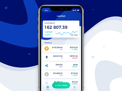 Cryptocurrency Wallet App for iOS bank banking bitcoin blockchain coin cryptocurrency ether ripple wallet