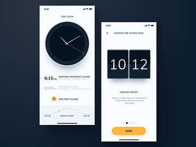 AEON - Clock App alarm black clean clock ios iphone minimalistic orange time timer watch white