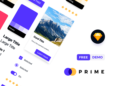 Prime Design System FREE Demo dashboard design design system mobile app design purple sketch app style guide ui kit ui library web design