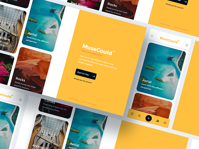 Muse Cloud - Web App Concept design system orange prime sketchapp ui kit uxui web webdesign webdesigns yellow