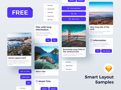 Sketch - Smart Layout Samples button card freebie popup sketch sketch app sketchapp smart layout ui kit ui library