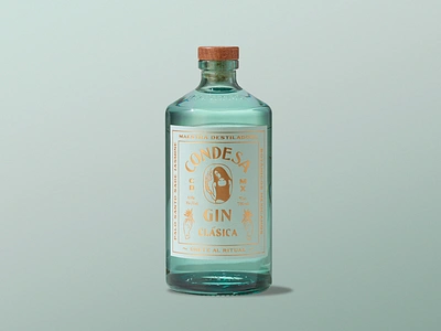 Condesa Gin brand identity branding custom type gin illustration liquor mexico city package design packaging spirits typography