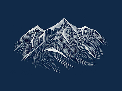 Mountain illustration ink print