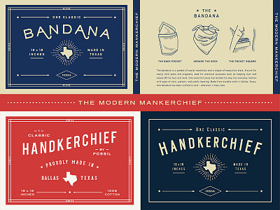 The Modern Mankerchief bandana handkerchief illustration packaging texas type