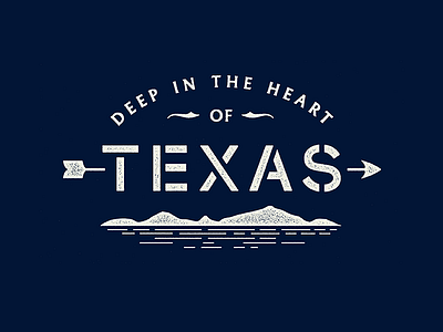 Deep In The Heart V2 graphic illustration print tee texas type typography