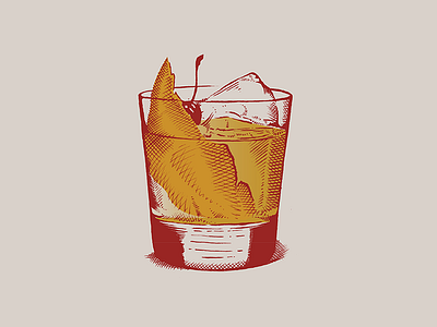 Cocktail for Outside Magazine cocktail color drawing illustration line