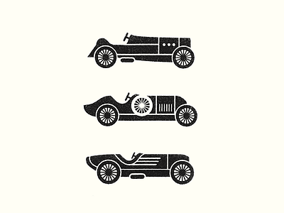 1920s Racers auto car cars icon illustration ink print