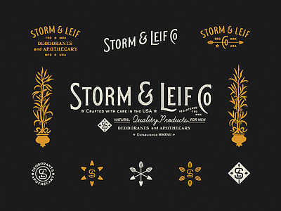 Storm & Leif Co Brand badge branding icon illustration logo marks outdoors process stamp type typography