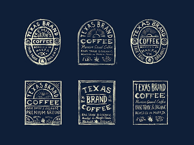 TX Coffee Process badge branding coffee custom label process seal sketch texas type typography