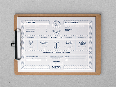 Gressholmen Kro Menu design illustration menu norway restaurant type typography