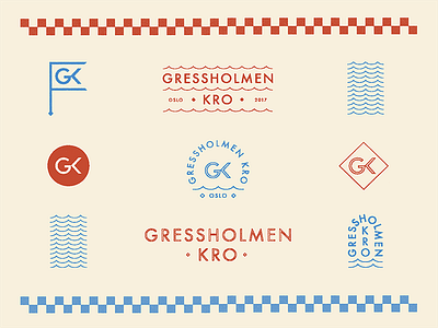 Gressholmen Kro Brand color marks norway oslo print restaurant seal stamp type typogaphy