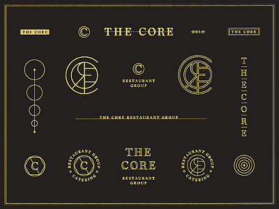 The Core Restaurant Group / Brand Specimen badge brand branding logo marks monogram restaurant seal stamp typography