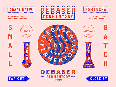 Debaser Fermentory / Brand Specimen / Day badge bar branding color graphic marks restaurant seal type typography