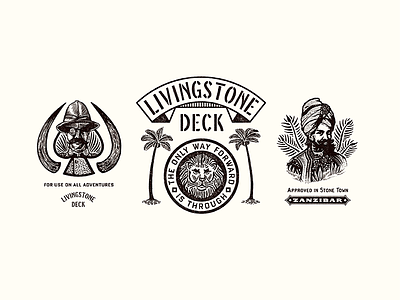 Livingstone Deck adventure card deck deck hand drawn illustration tropical type typography