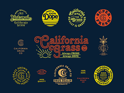 CGC Brand badge branding california cannabis color type typography vintage weed