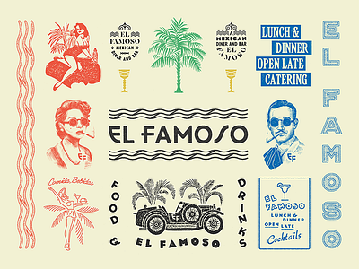 EF, Brand Specimen bar brand design color graphic illustration restaurant tropical type typography