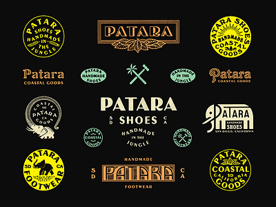 Patara Brand brand design branding elephant jungle marks shoes type typography
