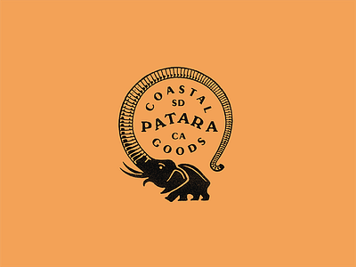 Patara Elephant apparel branding elephant jungle logo type typography