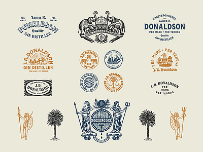 J.R. Donaldson Marks + Typography badge branding drawing illustration monogram seal stamp type typography