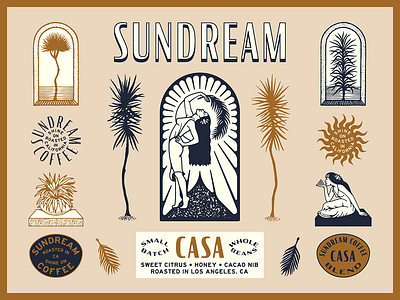 Sundream Coffee / Brand Suite branding california coffee color illustration tropical type typography