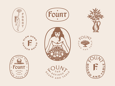 Fount brand design custom type hospitality identiry design illustration marks type typography
