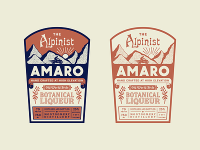 The Alpinist Amaro amaro color custom type label label design liquor liquor label package design typography
